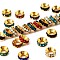 Brass Rhinestone Spacer Beads, Grade A, Rondelle, Golden Metal Color, Mixed Color, 9x4mm, Hole: 4mm