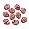 Handmade Lampwork Beads, Runes, with Enamel, Dark Red, 19.5~20x17x5~5.5mm, Hole: 1.2mm
