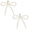 2 Piars Bowknot Plastic Imitation Pearls Shoe Charms, Shoe Decorations, White, 84.5mm