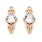 Brass Pave Faceted Glass Connector Charms, Chinese Knot Links, Golden, Clear, 15.5x6.5x3.5mm, Hole: 1mm