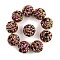 10Pcs Opaque Acrylic Beads, with Rhinestone, Round, Black, 20x18.5mm, Hole: 2.8mm