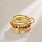 Brass Micro Pave Cubic Zirconia Finger Rings, Golden, US Size 8(18.1mm)