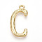 304 Stainless Steel Pendants, Letter Charms, Letter C, 23x12x3mm, Hole: 1.6mm