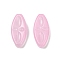 Transparent Glass Beads, Oval with Flower, Baking Paint, Flamingo, 20x9.5x4mm, Hole: 1.2mm