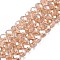 Electroplate Glass Beads Strands, Pearl Luster Plated, Faceted, Rondelle, PeachPuff, 6x5mm, Hole: 1mm, about 80~85pcs/strand, 38~40cm