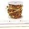 5M Polyester Lace Ribbon, Lace Trimming with ABS Beads, for Home Decoration, Upholstery, Curtain Tieback, Light Khaki, 1/8 inch(4.5mm) & 3/8 inch(10mm), about 5.47 Yards(5m)