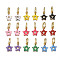 Brass Micro Pave Cubic Zirconia Huggie Hoop Earrings, with Enamel, Nickel Free, Star, Real 16K Gold Plated, Mixed Color, 24.5x13mm, Pin: 1mm