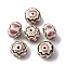 Handmade Porcelain Beads, Rondelle, Famille Rose Porcelain, Pale Violet Red, 14.5~15x10.5~11mm, Hole: 1.8~2mm