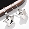 Star Brass Dangle Earrings, Cadmium Free & Lead Free, Rack Plating, Platinum, 35.5x22mm
