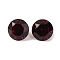 Glass Rhinestone Cabochons, Pointed Back & Back Plated, Faceted, Flat Round, Siam, 8x5.5mm
