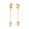 Brass Beads, with Chain, Nickel Free, Rabbit with Carrot, Real 18K Gold Plated, 58mm