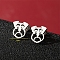 Non-Tarnish Stainless Steel Stud Earrings, Dog Shape, Stainless Steel Color, 12mm