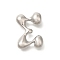 Rack Plating Brass Beads, Balloon Letter, for Personalized Name Necklaces Making, Long-Lasting Plated, Lead Free & Cadmium Free, Platinum, Letter E, 23.5x17x7mm, Hole: 2mm