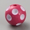 Acrylic Beads, Round, Cerise, 19.5mm, Hole: 2.5mm