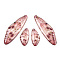 Transparent Resin Wing Earrings Pendants, Wings Charms, Indian Red, 49x16x3mm, Hole: 1.2mm, Small wings: 12x24.5x3mm