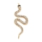 Alloy with Rhinestones Jewelry Accessory, Snake, Crystal, 59x23x4mm