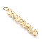 Brass Pendants, with Jump Rings, Long-Lasting Plated, Constellation/Zodiac Sign, Word, Sagittarius, 43x6.5x2mm, Hole: 4.5mm