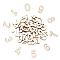 NBEADS 80 Pcs Wooden Numbers, Wooden Arabic Clock Numbers with Adhesive Back 0-9 Clock Numbers for DIY Decoration Replacement Repairing Clock Accessories, Original Color