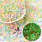 6/0 Luminous Glass Seed Beads, Round Hole, Frosted Inside Colours, Glow in the Dark, Rondelle, Mixed Color, 4.5x3.5mm, Hole: 1.5mm, about 4500pcs/pound