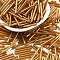 Silver Lined Transparent Glass Bugle Beads, Goldenrod, 20x2.5mm, Hole: 0.5mm, about 2000~2500pcs/bag
