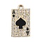 Alloy Enamel Pendants, with Rhinestone, Ace of Spades Charm, Golden, 22.5x12.5x2mm, Hole: 2mm