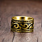 Vintage Totem Stainless Steel Wide Finger Rings for Men, Golden, US Size 11(20.6mm)