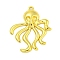 304 Stainless Steel Pendants, Real 18K Gold Plated, Octopus, 38x31x4.5mm, Hole: 2mm