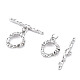 Brass Micro Pave Clear Cubic Zirconia Toggle Clasps KK-S356-581-NF-2