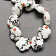 Abalorios de la porcelana hecha a mano impresos PORC-Q166-2-1