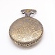 Número romano de época huecas planas redondas reloj de cuarzo de aleación de cabezas colgantes para el collar del reloj de bolsillo WACH-M109-24-3