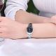 カップルの腕時計  女性用ステンレススチール防水クォーツ腕時計  合金の腕時計ヘッド付き  ブラック  プラチナ  190x10~19mm WACH-BB19199-01-9
