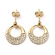 Brass Micro Pave Cubic Zirconia Dangle Stud Earrings EJEW-P252-02G-1