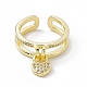 Rack Plating Eco-Friendly Brass Micro Pave Clear Cubic Zirconia Rings RJEW-B025-01G-2