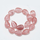 Carved Cherry Quartz Glass Beads Strands G-T122-05F-2