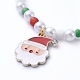 Braccialetti con ciondoli elasticizzati a tema natalizio BJEW-JB05239-M-3