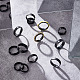 Unicraftale 14 pièces 7 tailles noir en acier inoxydable anneau de noyau vierge rond rainuré bague cool simple bande anneau en métal de mariage classique anneau pour bricolage fabrication de bijoux RJEW-DC0001-06A-4