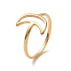 イオンプレーティング(ip) ステンレス製の三日月の指輪201個  女性のための中空ワイドリング  ゴールドカラー  usサイズ6 1/2(16.9mm) RJEW-J051-37G-1