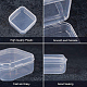 BENECREAT 18 pack Square Clear Plastic Bead Storage Containers Box Case with Flip-Up Lids for Pills CON-BC0004-54-5