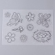 プラスチックプラバン  子供の大人のためのさまざまな模様で創造的なDIYクラフト  花と蝶の模様  ブラック  200~210x140~153x0.3mm DIY-TAC0007-14C-2