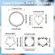SUNNYCLUE 1 Box 200Pcs 4 Style Heart Bead Frame Double Hole Bead Frame Beads Silver Frame Bead Round Flower Hollow Loose Spacer Beads for Jewelry Making DIY Craft Bracelet Necklace Earrings Supplies TIBEB-SC0001-20-2