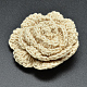 綿のかぎ針編みの花  レモンシフォン  46~50x17~20mm AJEW-L040-01-1