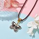 Alloy Enamel Butterfly Pendant Necklaces NJEW-JN04580-04-2