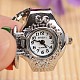 Strawberry Alloy Polymer Stretch Ring Watches RJEW-L053-04-3