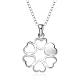 Silver Color Plated Brass Cubic Zirconia Flower Pendant Necklaces NJEW-BB09504-1