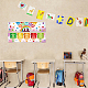 紙ぶら下げバナー教室の装飾  単語の長方形  学校の装飾用品のお祝いの背景  カラフル  1000x250mm  2個/セット AJEW-WH0340-005-4