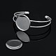 Fabrication de bracelets manchette en laiton et cabochons en verre transparent dôme/demi-rond DIY-X0218-2