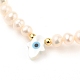 Cuentas de perlas naturales estiran pulseras BJEW-JB05539-04-2