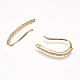 Brass Cubic Zirconia Earring Hooks KK-P076-07-1