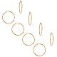 Unicraftale гипоаллергенные серьги-кольца 12 пара 49.5 мм большие серьги-кольца из нержавеющей стали 1 мм булавки золотые компоненты для ушей для изготовления ювелирных изделий STAS-UN0002-64G-7