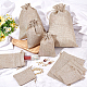 Nbeads 巾着付きジュートギフトバッグ 40 個 5 サイズ  黄麻布バッグ、巾着付きジュエリーポーチ、イースター結婚式の記念品、ギフト包装、DIYクラフト用。 ABAG-NB0001-65-5